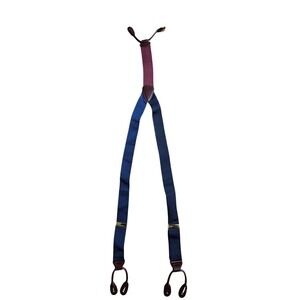 Trafalgar Suspenders Leather Button Braces Adjustable Blue Red Dapper Classic